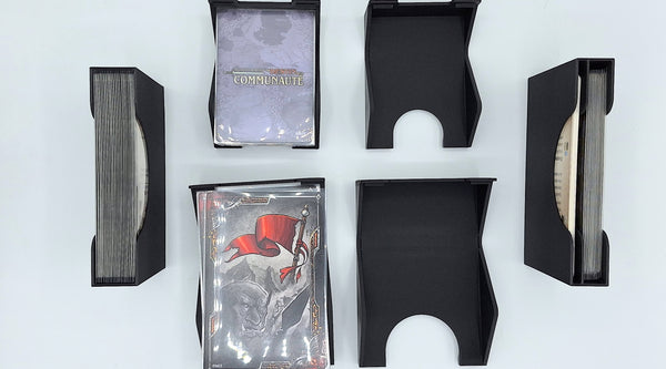 Boîtes de cartes convertibles en pioche et défausse, avec cartes protégées